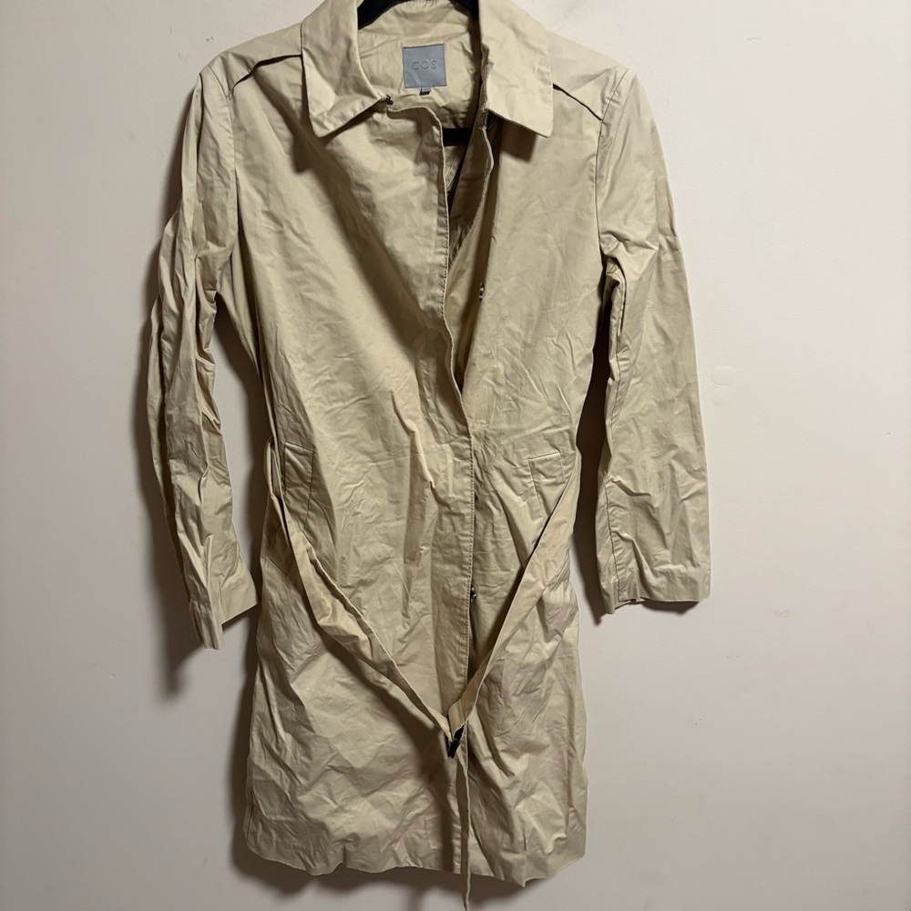 COS Belted Beige Trench Coat- Size 34 (US 4) - Picture 5 of 12